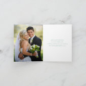 Minze, White Floral Hearts FOTO Danke Karte (Innenseite)