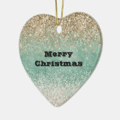 Minze White Glam Gold Sparkle Glitzer Keramik Ornament (Links)