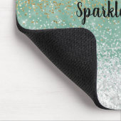 Minze White Glam Gold Sparkle Glitzer Mousepad (Ecke)