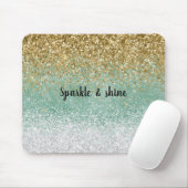 Minze White Glam Gold Sparkle Glitzer Mousepad (Mit Mouse)