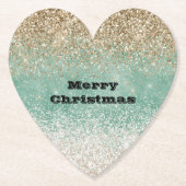 Minze White Glam Gold Sparkle Glitzer Untersetzer (Vorderseite)