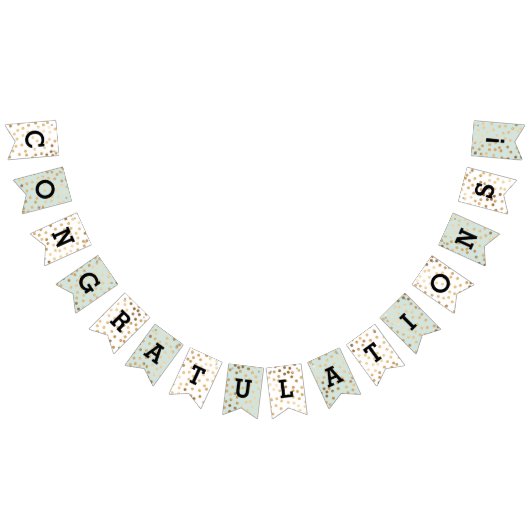 Minze White Imitats Gold Glitzer Dots Herzlichen G Wimpelkette (Alle)