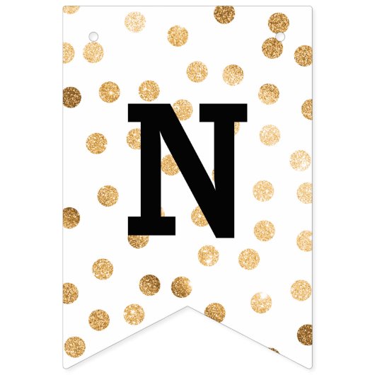 Minze White Imitats Gold Glitzer Dots Herzlichen G Wimpelkette (Dritte Fahne)