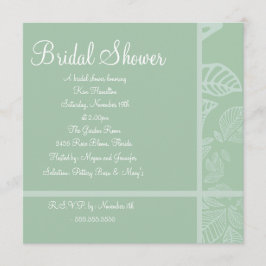 Minze & White Leaf Bridal Dusche Einladung