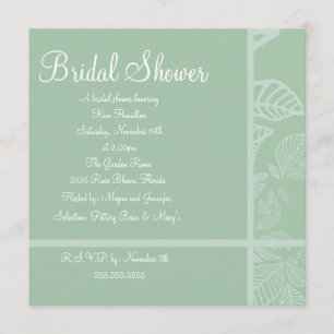 Minze & White Leaf Bridal Dusche Einladung