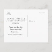 Minze & White SAVE THE DATE Moderne Postkarte (Rückseite)