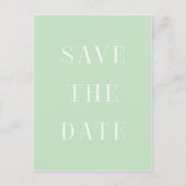 Minze & White SAVE THE DATE Moderne Postkarte (Vorderseite)