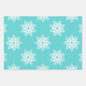 Minze White Snowflake Muster Geschenkpapier Set (Vorderseite 3)