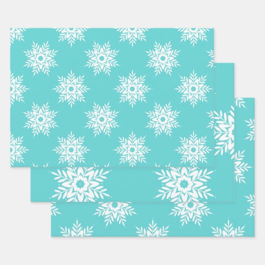Minze White Snowflake Muster Geschenkpapier Set (Set)