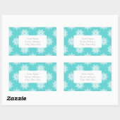 Minze White Snowflake Muster Labels Rechteckiger Aufkleber (Blatt)