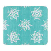 Minze White Snowflake Muster Schneidebrett (Vorderseite)