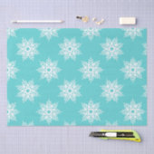 Minze White Snowflake Muster Seidenpapier (Handwerk)