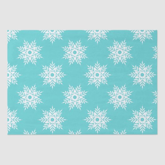 Minze White Snowflake Muster Seidenpapier (Vorderseite)