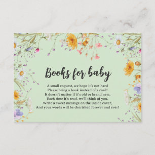 Minze Wildblume Frühling floral Bücher für Baby Begleitkarte