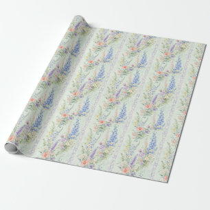 Minze Wildblumen Blumenstreifen Wasserfarbe Gesche Geschenkpapier