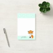 Minze Woodland Fox Heart Post it Note Post-it Klebezettel (Büro)