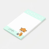 Minze Woodland Fox Heart Post it Note Post-it Klebezettel (angewinkelt)