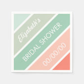 Minze zum Coral Brautparty Napkins Serviette (Vorderseite)