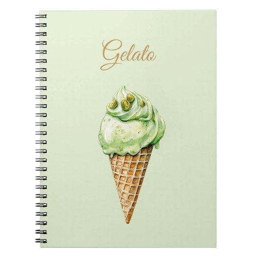 Minzeiscreme-Gelato-Geburtstag Notizblock (Vorderseite)
