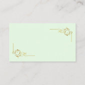 Minzen-Grün mit Goldblatt-Kolibri Visitenkarte (Rückseite)