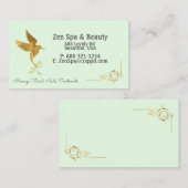 Minzen-Grün mit Goldblatt-Kolibri Visitenkarte (Vorne/Hinten)