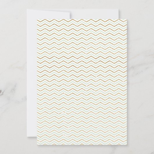 Minzen-und Goldelefant-Babyparty-Einladung Einladung (Rückseite)