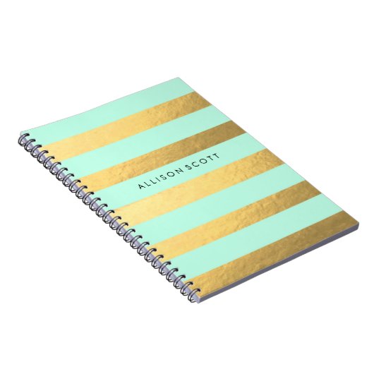 Minzen-und Goldpersonalisiertes Notizbuch Notizblock (Rechte Seite)