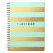 Minzen-und Goldpersonalisiertes Notizbuch Notizblock (Vorderseite)