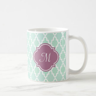 Minzen-und Pflaumen-Marokkaner-Monogramm Kaffeetasse