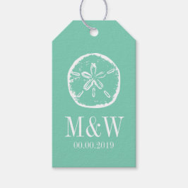 Minzensand-Dollar-Hochzeitsgeschenk-Tags Geschenkanhänger