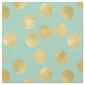 Minzeund Goldglitz-Punkte Stoff (Nahaufnahme)