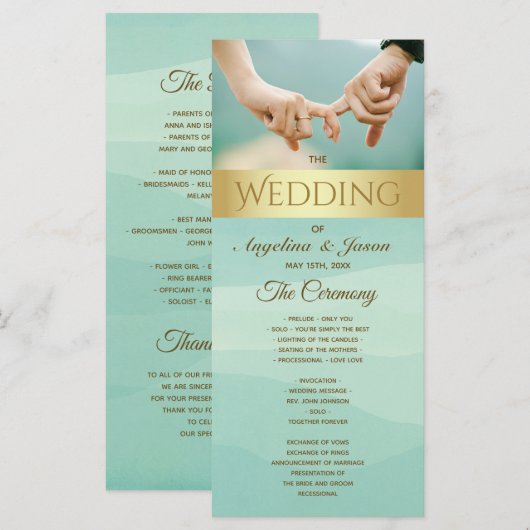 Minzfoto-Hochzeitsprogramm Programm (Vorne/Hinten)