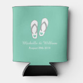 Minzgeile Strandschuhe für Hochzeitsreisende könne Dosenkühler (Vorderseite)