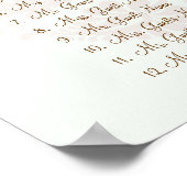 Minzgrün-braune Damaskatsitzkarte 10 Tische Poster (Ecke)