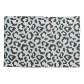 Minzgrün, creme und schwarzer Leopardendruck Kissenbezug (Rückseite)