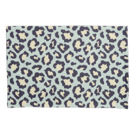 Minzgrün, creme und schwarzer Leopardendruck Kissenbezug