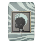 Minzgrün, Creme und schwarzer Zebradruck Badematte (Vorderseite Vertikal)