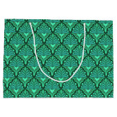 Minzgrün Farben Jugendstil geometrische Muster Große Geschenktüte (Rückseite)