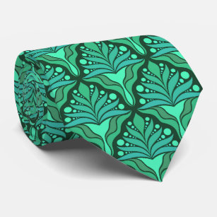 Minzgrün Farben Jugendstil geometrische Muster Krawatte