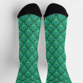 Minzgrün Farben Jugendstil geometrisches Muster So Socken (Oben)