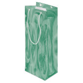 Minzgrün Geschenktüte Für Weinflaschen (Rückseite Schrägansicht)
