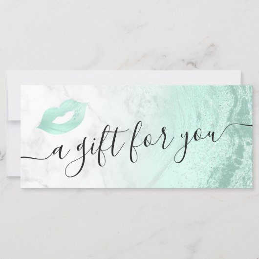 Minzgrün Glitzer Lippen Marmor Makeup Künstler (Vorderseite)