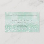 Minzgrün-goldene Blush-Lashes Makeup Glitzer Beaut Terminkarte (Rückseite)