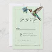 Minzgrün goldfarbener Kolibri-UAWG Einladung (Vorderseite)