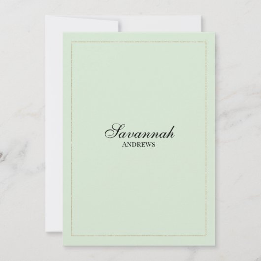 Minzgrün goldfarbenes Kolibri-Brautparty Einladung (Rückseite)