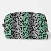 Minzgrün, grau, schwarz, pixelig waschbeutel (Vorderseite)