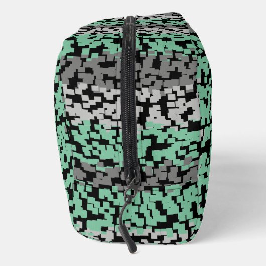 Minzgrün, grau, schwarz, pixelig waschbeutel (Rechts)