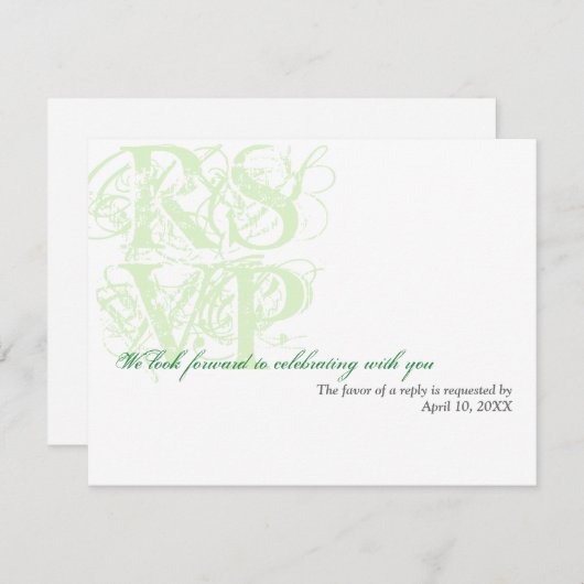 Minzgrün grunge Hochzeitsgehäuse UAWG Antwort Einladung (Vorne/Hinten)