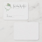 Minzgrün Hochzeit Rose und Band Herz UAWG Begleitkarte (Vorne/Hinten)