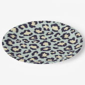 Minzgrün-Leopardendruck Pappteller (Schrägansicht)